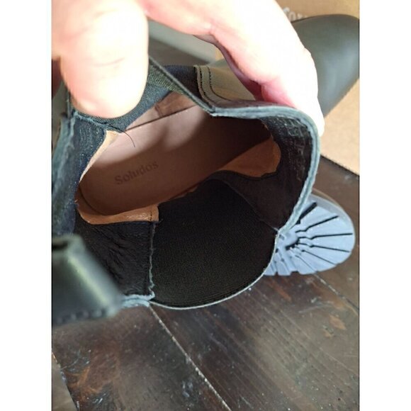 Soludos Black Leather Greenpoint Chelsea Boot/NIB, Sz 11 - Picture 8 of 9